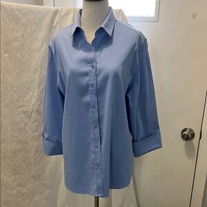 Chicos 3/4 sleeve no iron 2.5 French blue Button-Up Shirt